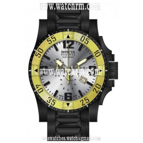 Invicta Excursion Chronograph Silver-tone Dial Black PVD Men's Watch 14037