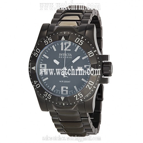 Invicta Excursion Reserve Black Dial Black Ion-plated Men's Watch 6250