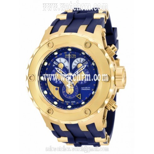 Invicta  Excursion Reserve Chronograph Blue Dial Blue Polyurethane Gold Ion-plated Accents Men's Watch 18546