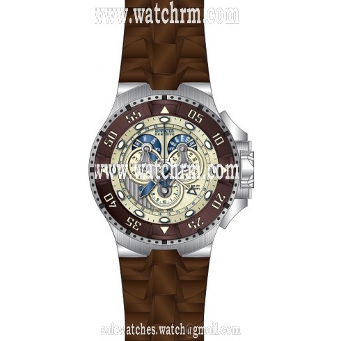 Invicta Excursion Reserve Chronograph Champagne Dial Brown  Polyurethane Men's Watch 18560