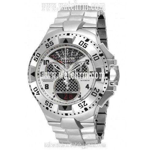 Invicta Excursion Silver Dial Men's Chronograph Stainless Steel Watch 17468