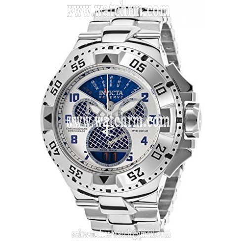 Invicta Excursion Silver Dial With Blue Subdials Men's Chronograph Watch 17469