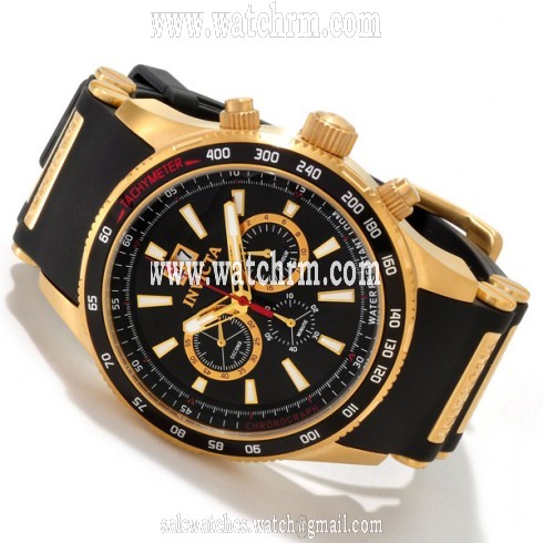 Invicta Flight Black Dial Gold-tone Chronograph Mens Watch 1236