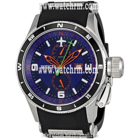 Invicta Flight Collection Blue Dial Black Rubber Men's Watch 1751