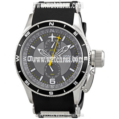 Invicta Flight Collection Grey Dial Black Rubber Tachymeter Men's Watch 1752