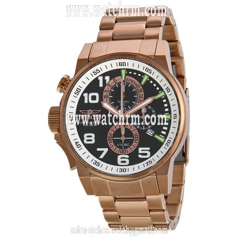 Invicta Force Chronograph Black Dial Rose Gold Ion-plated Men's Watch 14956