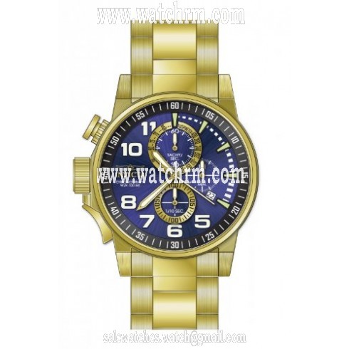 Invicta Force Chronograph Blue and Black Dial Gold Ion-plated Men's Watch 14959
