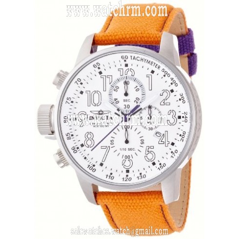 Invicta Force Lefty Chronograph White Dial Orange Strap Men's Watch 12073