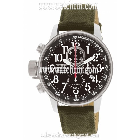 Invicta Force Lefty Crown Chronograph Black Dial Olive Fabric Men's Watch 1873