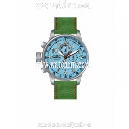 Invicta Force Lefty Crown Chronograph Blue Dial Green Fabric Men's Watch 12071