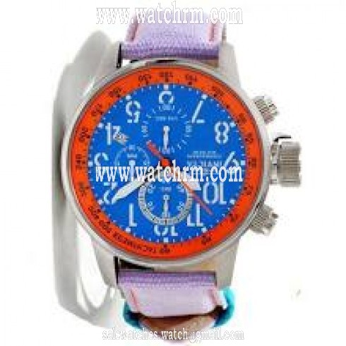 Invicta Force Lefty Crown Chronograph Blue Dial Purple Fabric Men's Watch 12076