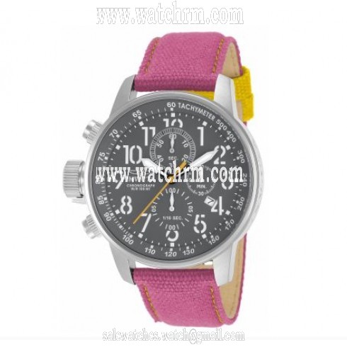 Invicta Force Lefty Crown Chronograph Grey Dial Fuschia Fabric Unisex Watch 12072