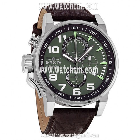 Invicta Force Lefty Crown Chronograph Olive Dial Stainless Steel Men's Watch 13054