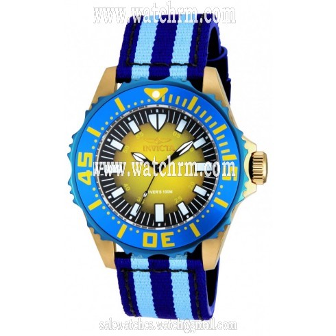 Invicta Gold tone Dial Men's Nylon Watch 18618