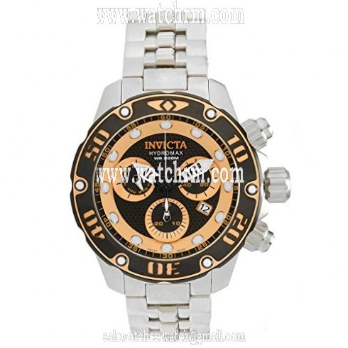 Invicta Hydromax Chronograph Black and Yellow Dial Stainless Steel Men's Watch 19014