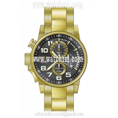 Invicta I Force Chronograph Gunmetal Dial Gold-plated Men's Watch 17416