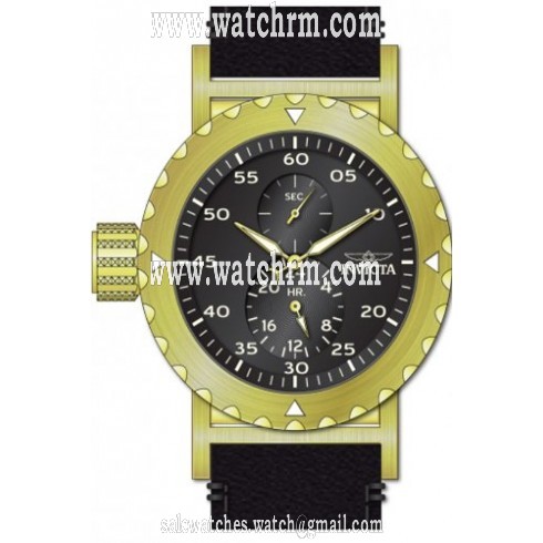 Invicta I-Force Black Dial Black Leather Men's Watch 14640