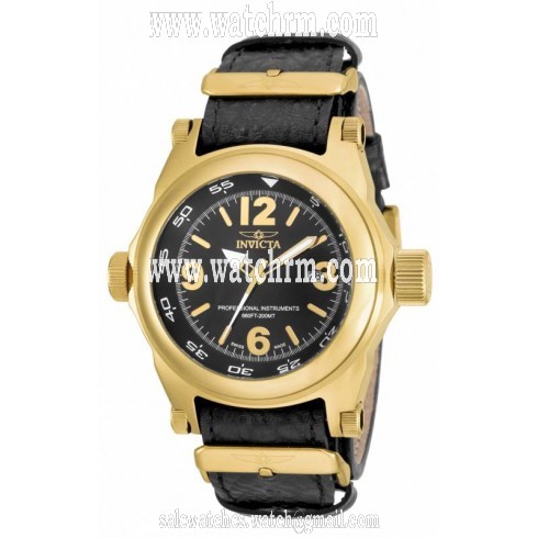 Invicta I-Force Black Dial Black Leather Men's Watch 17668