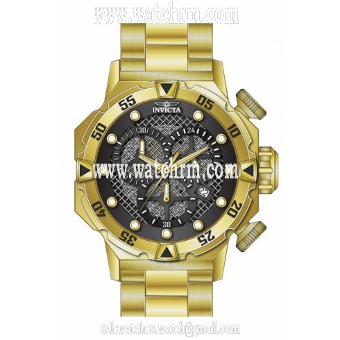Invicta I-Force Chronograph Black Dial 18kt Gold-plated Men's Watch 19182