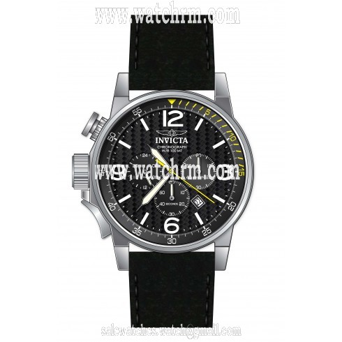 Invicta I-Force Chronograph Black Dial Black Leather Men's Watch 20129
