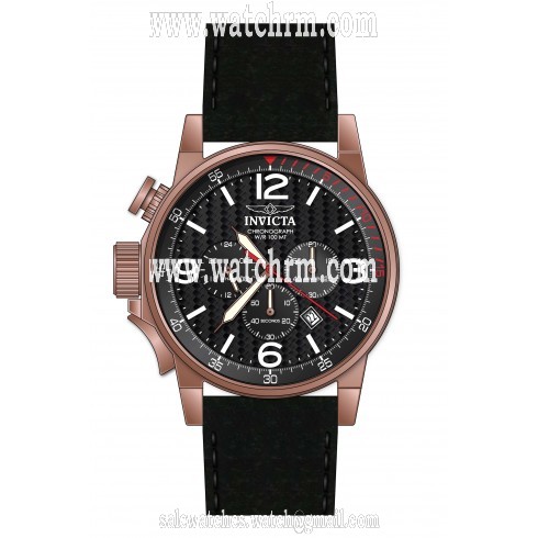 Invicta I-Force Chronograph Black Dial Black Leather Men's Watch 20138