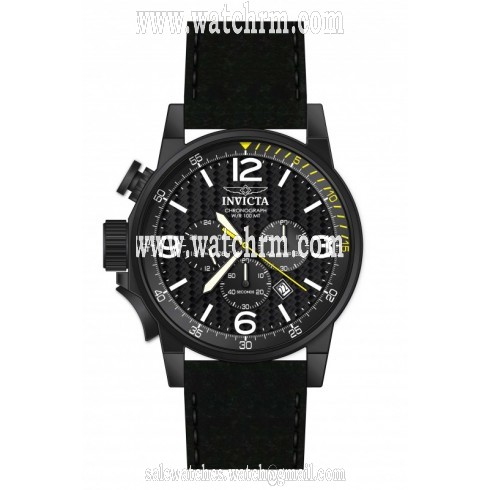 Invicta I-Force Chronograph Black Dial Black Leather Men's Watch 20140