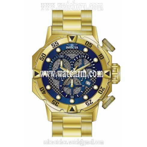 Invicta I-Force Chronograph Blue Dial 18kt Gold-plated Men's Watch 19183
