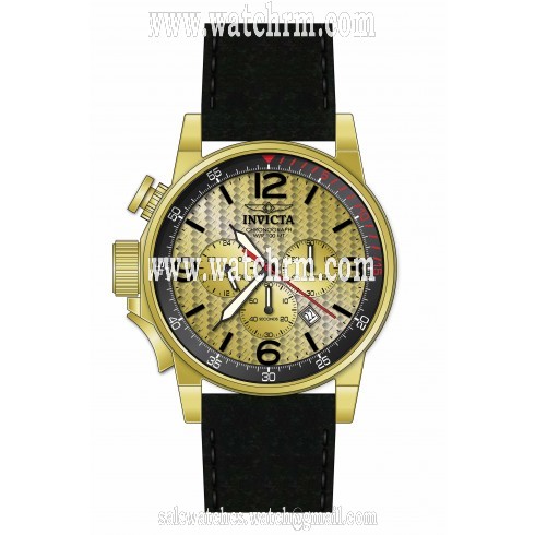 Invicta I-Force Chronograph Gold Dial Black Leather Men's Watch 20137