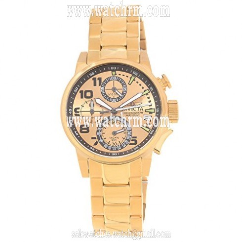Invicta I-Force Chronograph Gold Dial Gold-plated Ladies Watch 17424