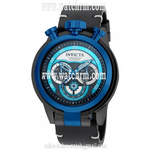 Invicta I-Force Chronograph Grey and Blue Dial Black Leather Men's Watch 18772