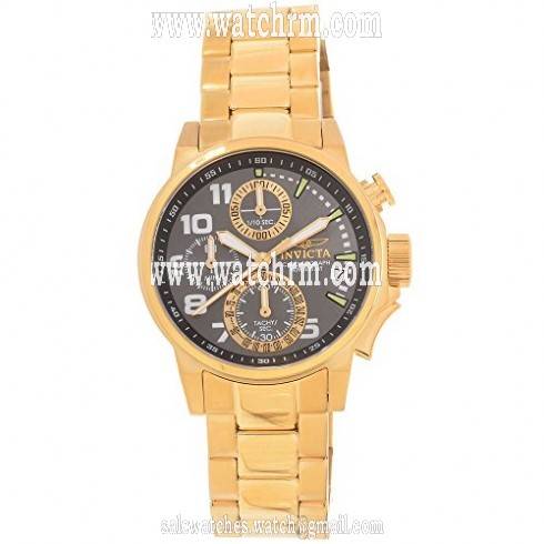 Invicta I-Force Chronograph Gunmetal Dial Gold-plated Ladies Watch 17425