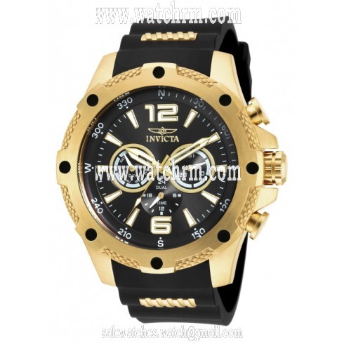 Invicta I-Force Multi-Function Black Dial Black Polyurethane Men's Watch 19658