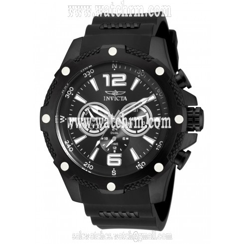 Invicta I-Force Multi-Function Black Dial Black Polyurethane Men's Watch 19662