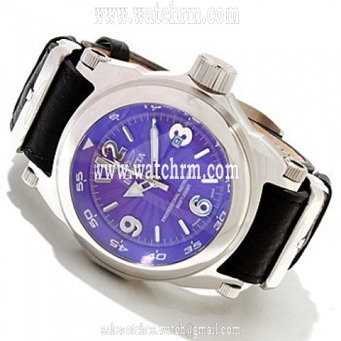 Invicta I-Force Purple Dial Stainless Steel Black Leather Men's Watch 10514