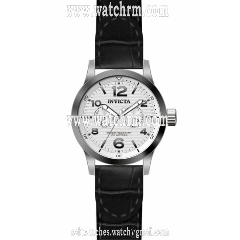 Invicta I-Force Silver Dial Stainless Steel Black Leather Men's Watch 13009