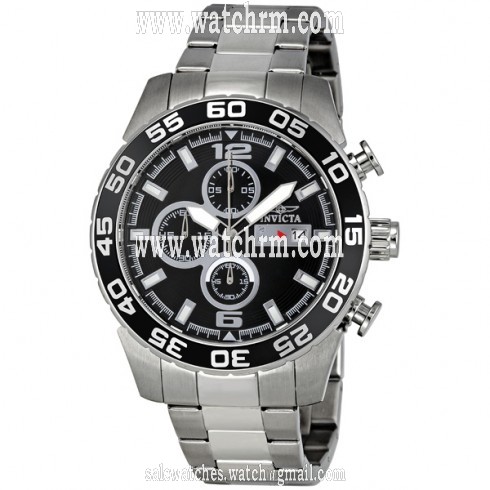 Invicta II Black Dial Chronograph Stainless Steel Men's Watch 1012