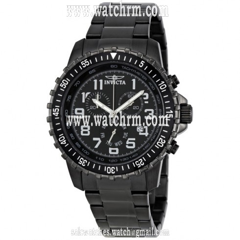 Invicta II Chronograph Black Dial Gunmetal Ion-plated Men's Watch 1328