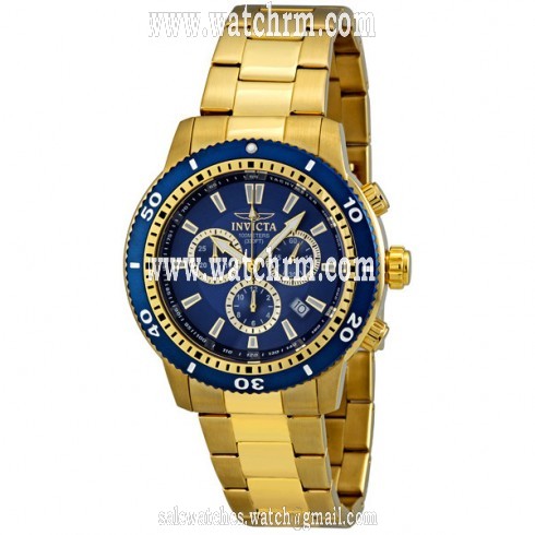 Invicta II Chronograph Blue Dial 18k Gold-plated Men's Watch 1205