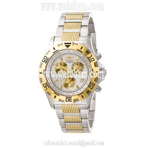 Invicta II Chronograph Silver Dial Two-Tone Stainless Steel Men's Watch 5