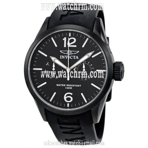 Invicta II Collection Black Dial Black Polyurethane Men's Watch 1740