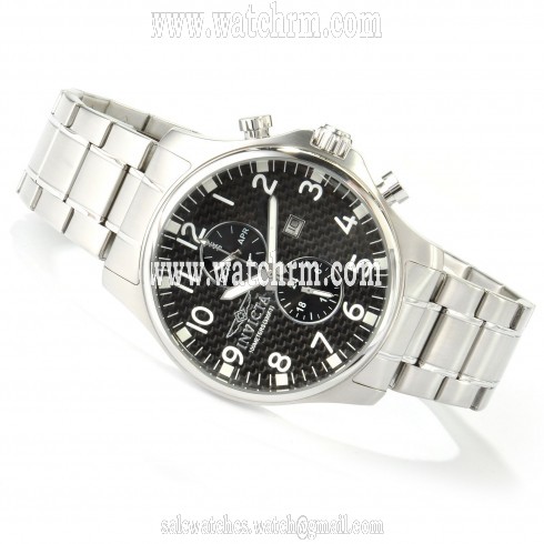Invicta II Multifunction Black Dial Stainless Steel Men's Watch 0379