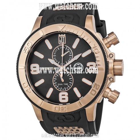 Invicta Jason Taylor Black Dial Rose Gold-tone Black Polyurethane Men's Watch 13689