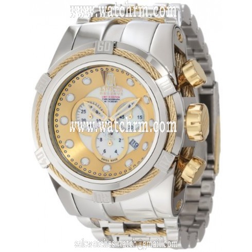 Invicta Jason Taylor Bolt Reserve Gold Dial Stainless Steel Men's Watch 12952