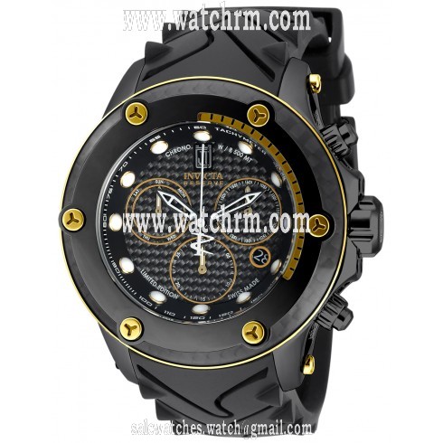 Invicta Jason Taylor Chronograph Black Dial Black Polyurethane Men's Watch 17822