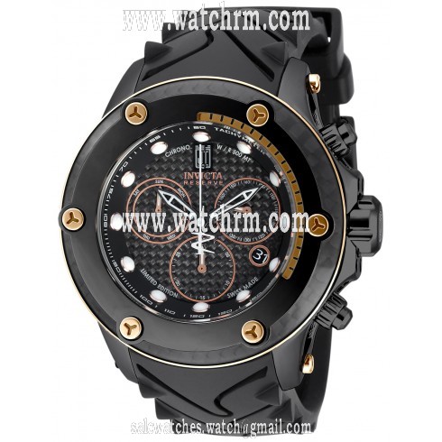 Invicta Jason Taylor Chronograph Black Dial Black Polyurethane Men's Watch 17823