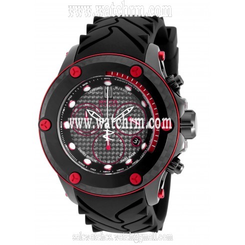 Invicta Jason Taylor Chronograph Black Dial Black Polyurethane Men's Watch 17826
