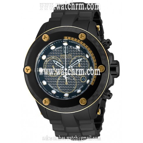 Invicta Jason Taylor Chronograph Black Dial Black Polyurethane Men's Watch 17827
