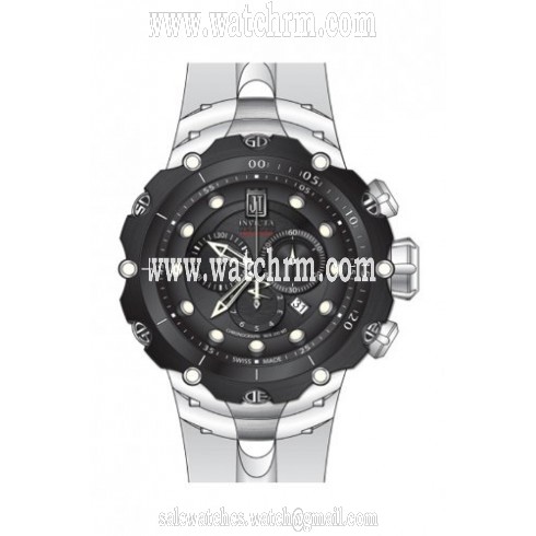Invicta Jason Taylor Chronograph Black Dial White Polyurethane Men's Watch 14421