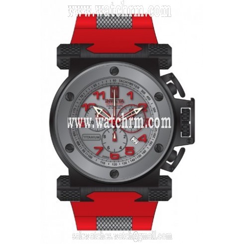 Invicta Jason Taylor Chronograph Grey Dial Red Rubber Men's Watch 14517