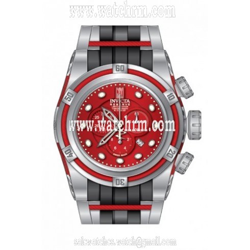 Invicta Jason Taylor Chronograph Red Dial Stainless Steel Black Polyurethane Men's Watch 14430